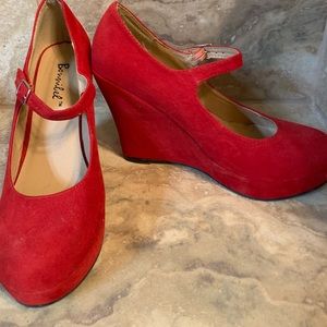 Modcloth Take the Podium Wedge in Red